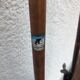 Vintage skis with poles