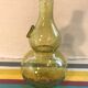 Pair Old Bottle BIOT Yellow Bullized Blown Glass - Bouchon