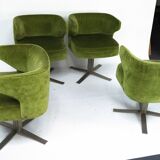 Set of four green Gianni Moscatelli Swivel Poney Chairs for Formanova, 70s
