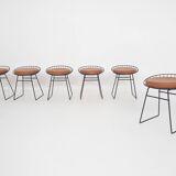 Cees Braakman for Pastoe KM05 metal wire stools, The Netherlands 1958
