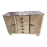 Commode en bois brut dessus marbre