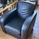 Club armchair in smooth Italian leather