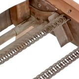 Reclining Armchair with Cherry Frame and White Velvet Upholstery, Italy