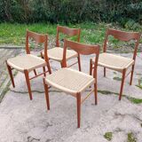 4 chaises Arne Wahl Iversen cordage neuf