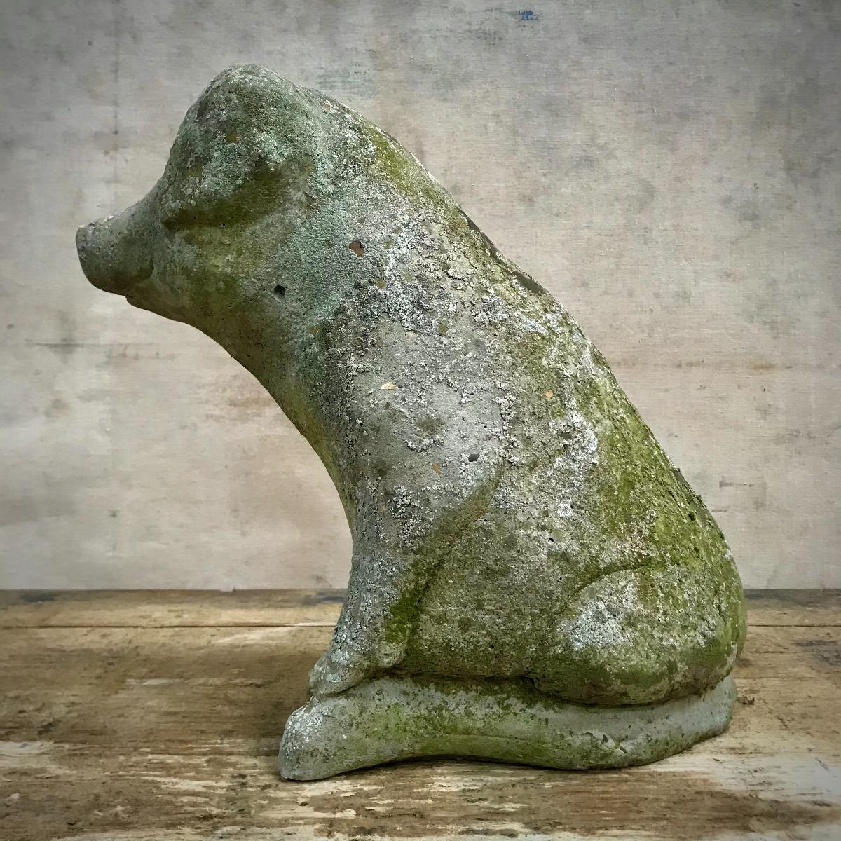 Concrete garden pig