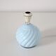 Recycled vintage lamp — twisted blue ceramic base, floral shade