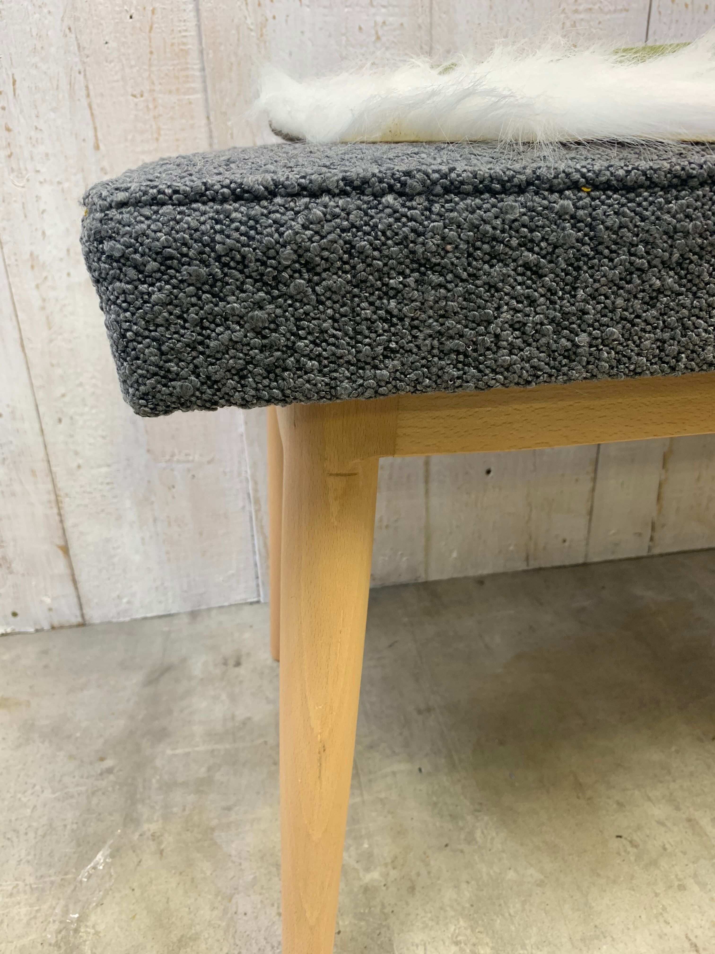 Scandinavian bench grey curls