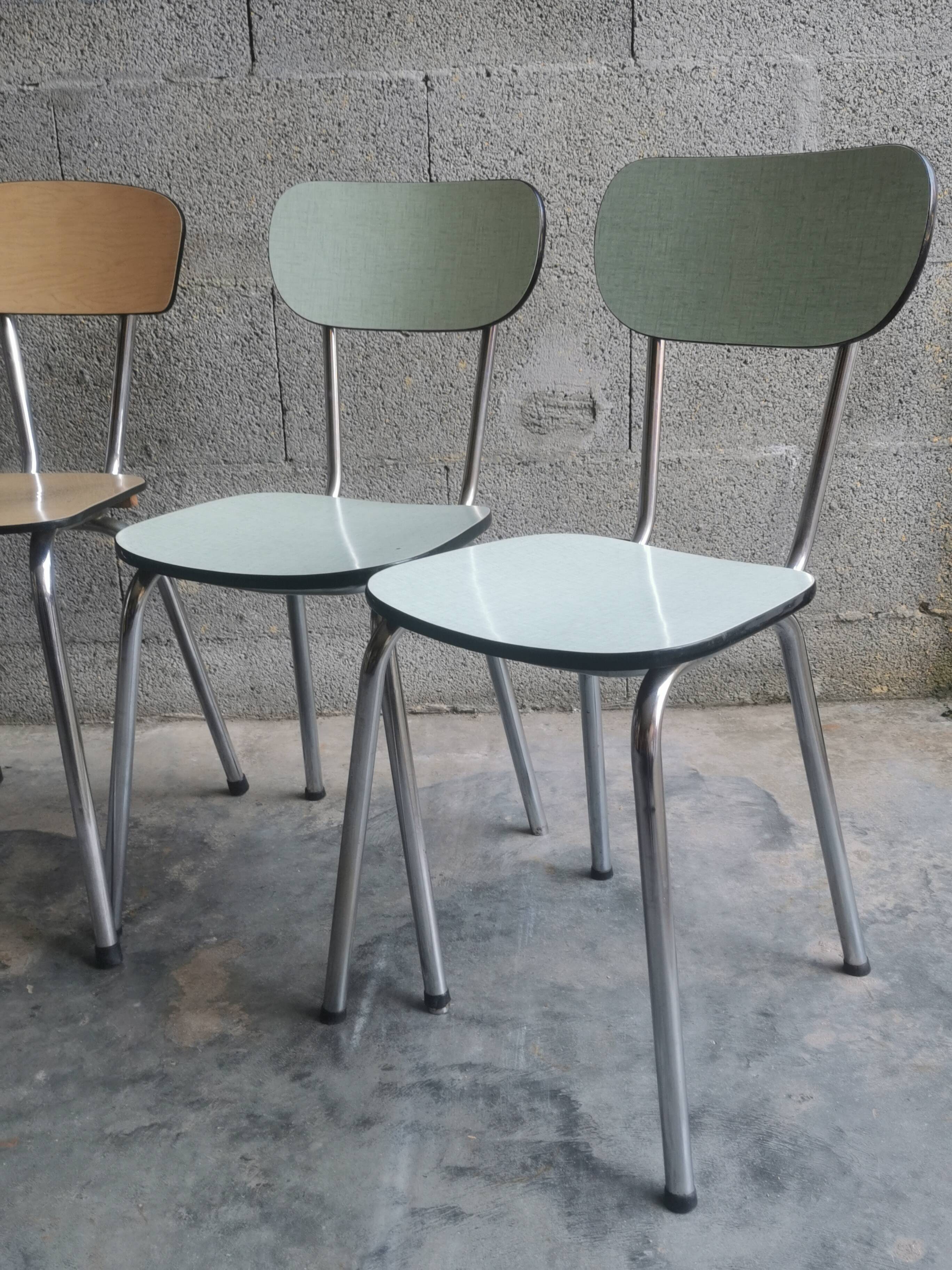 Set of 9 vintage formica chairs