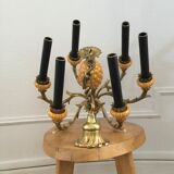 Ceramic and bronze chandelier