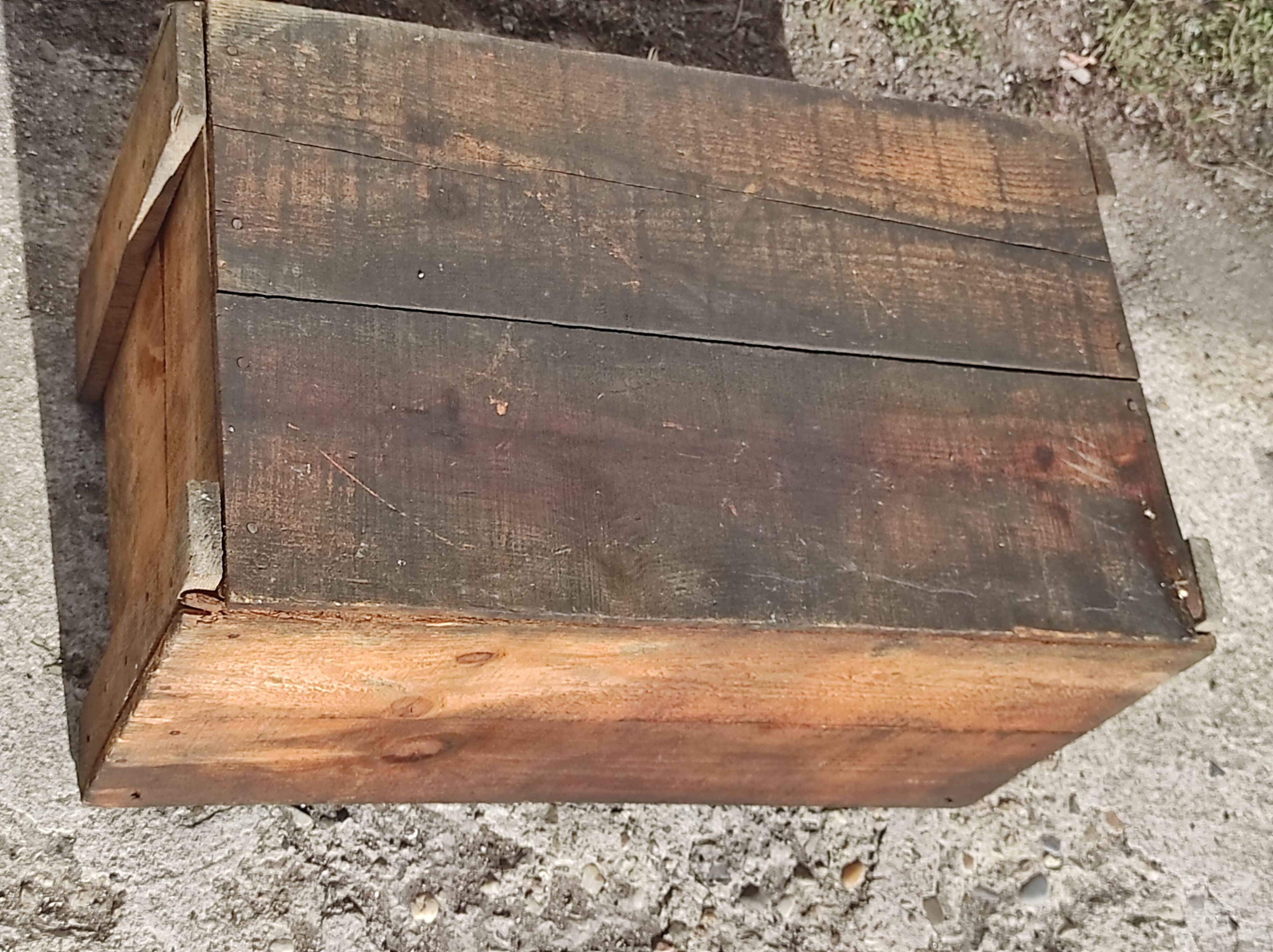 Old open bass drum made of vintage industrial fir wood