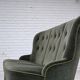 1970s, Danish 3-seater sofa, furniture velour, beech wood legs.