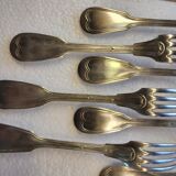 Silver metal housewife 6 spoons, 6 forks