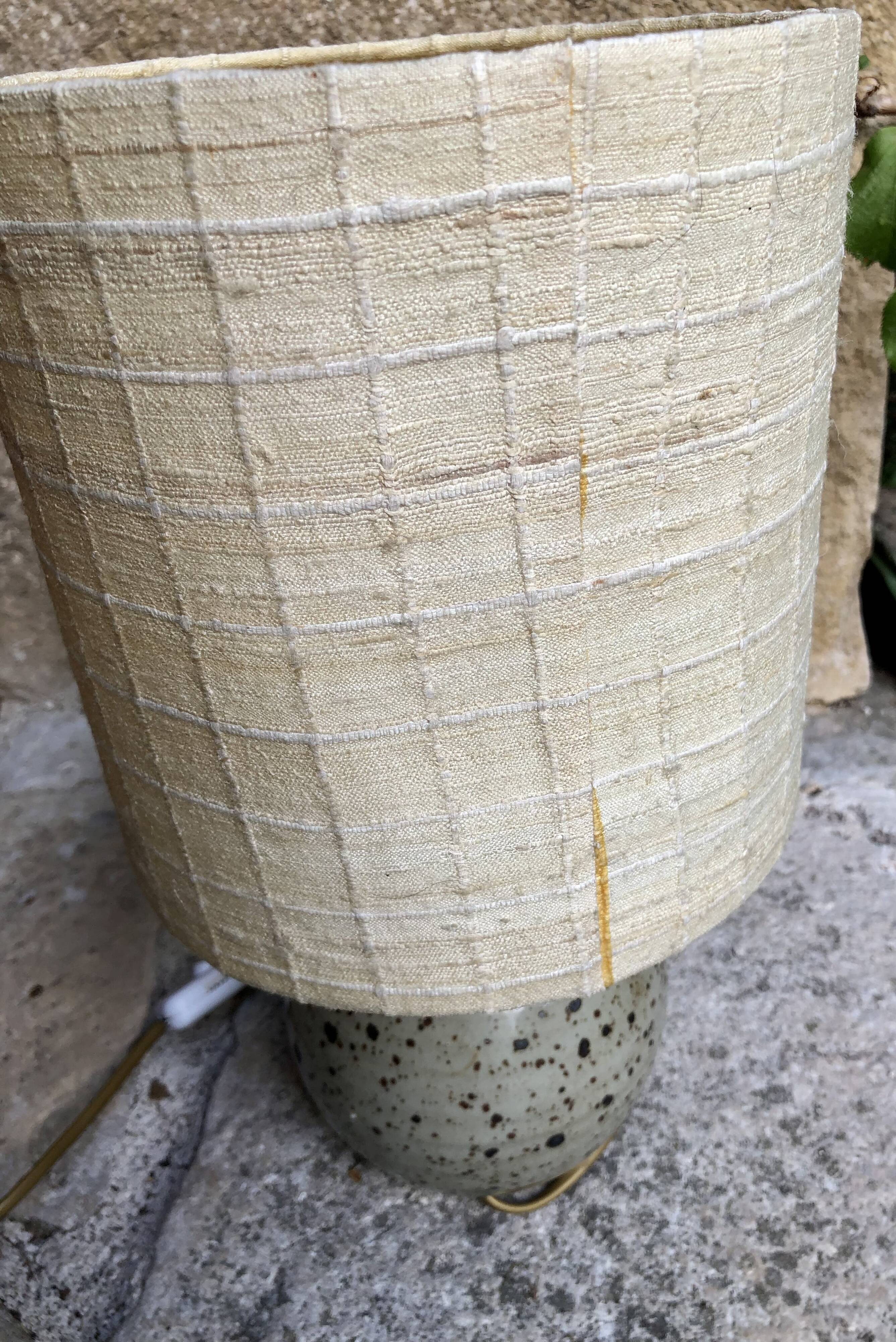 Ceramic table lamp and fabrics