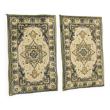2 tapis identiques 40 x 70 cm , vert et or