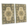 2 tapis identiques 40 x 70 cm , vert et or