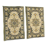 2 tapis identiques 40 x 70 cm , vert et or