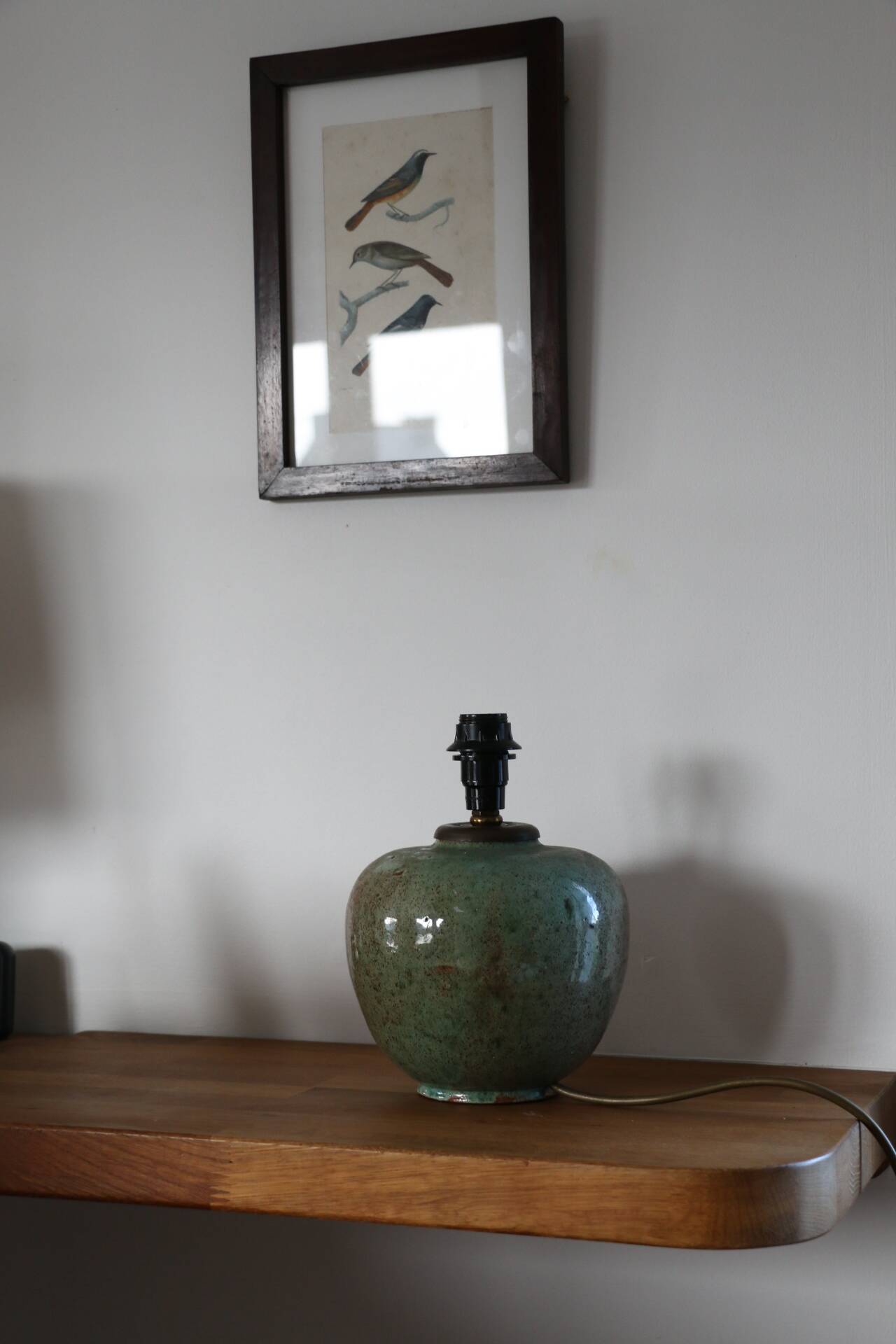 Green ceramic lamp (without lampshade)