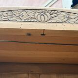 Parisian glass-fronted Art Deco wardrobe in solid raw walnut.