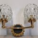 Set of 4 modernist double wall lights by Maison Arlus, France circa 1950.
