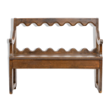 Liturgical bench with fruit wood backrest - French work - nineteenth century.