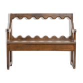 Banc liturgique à dossier en bois fruitier travail français - xixème siècle.