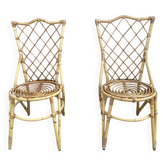 Rattan chairs with cross braces