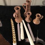 Set de 4 bougeoirs en grès