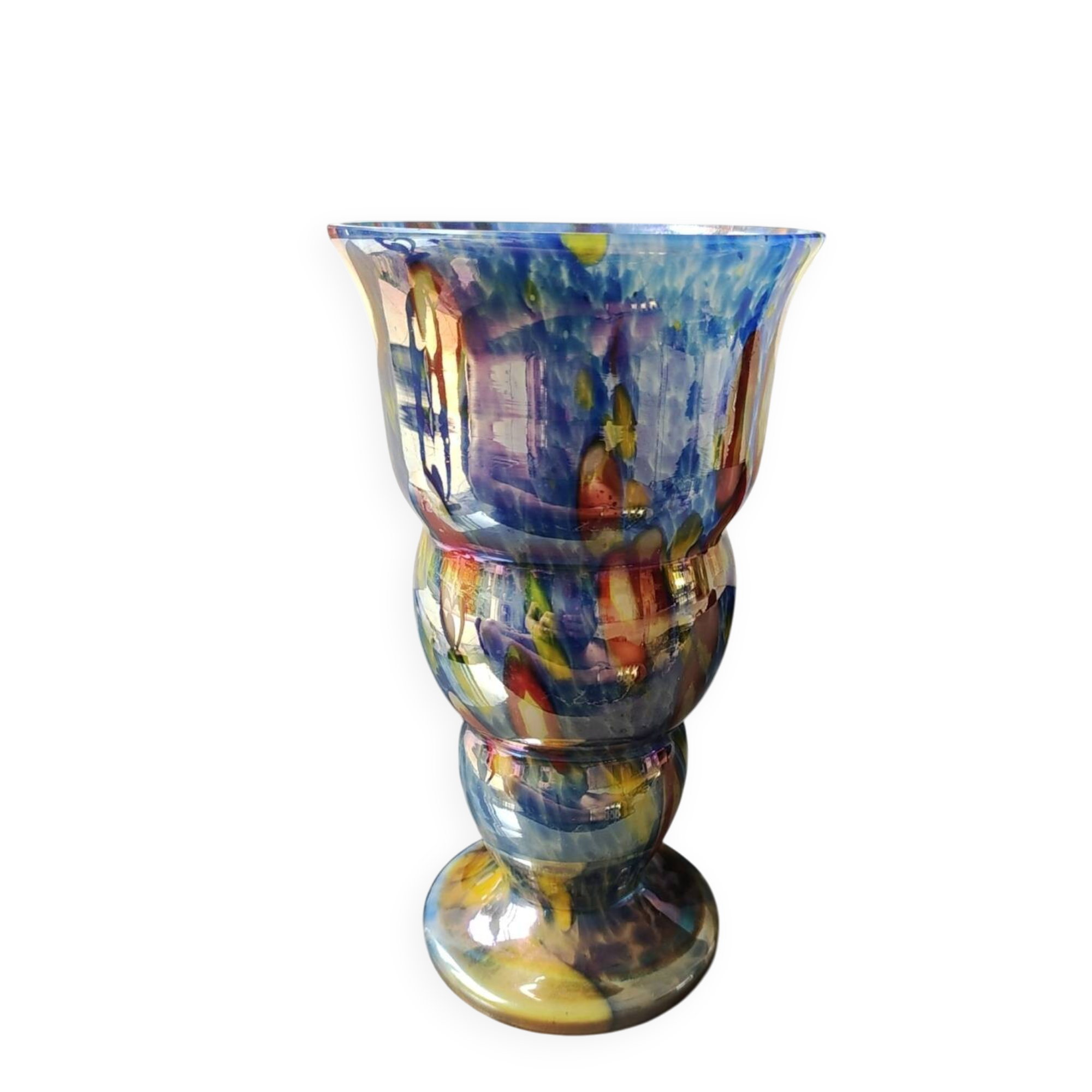 Boho chic iridescent/Iridescent vase. Millefiori. Wilhelm Kralik