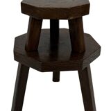 Vintage wooden set of  hexagon side tables/plant tables from the 70s