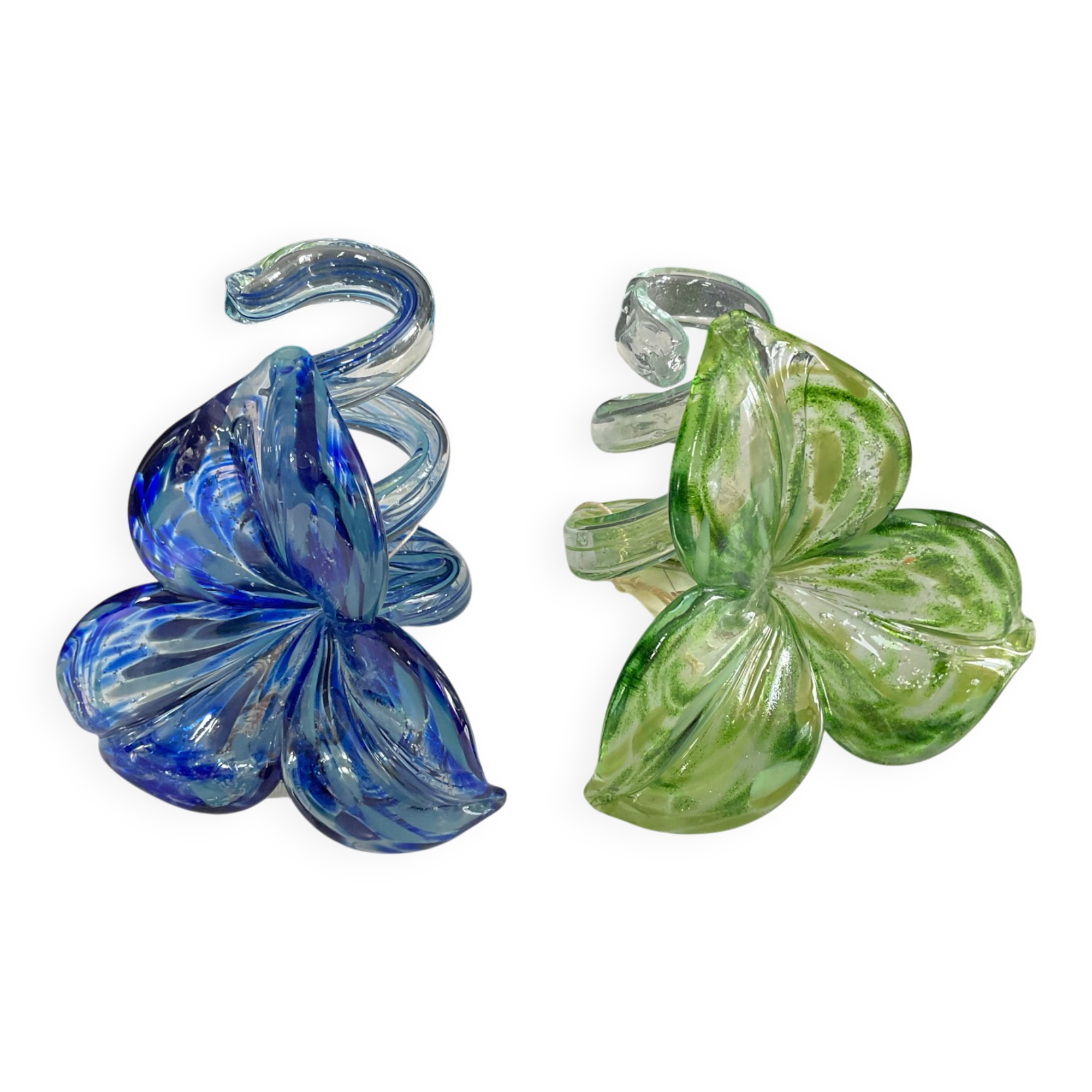 Pair of Murano glass paste candle holders