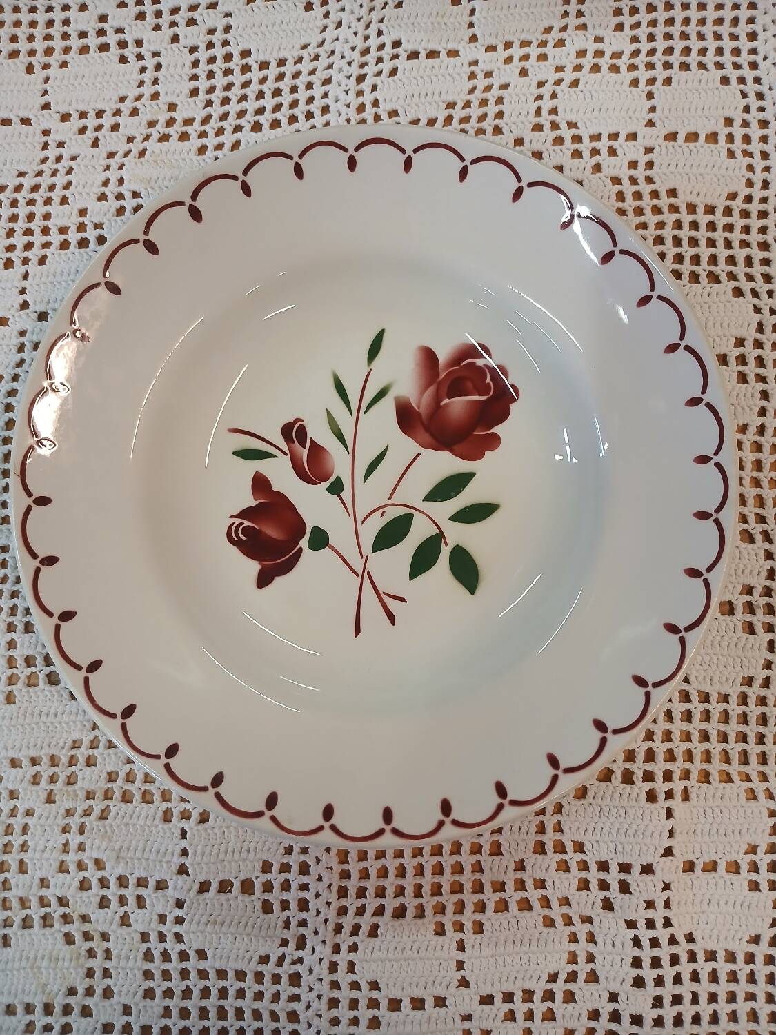 6 mismatched antique soup plates