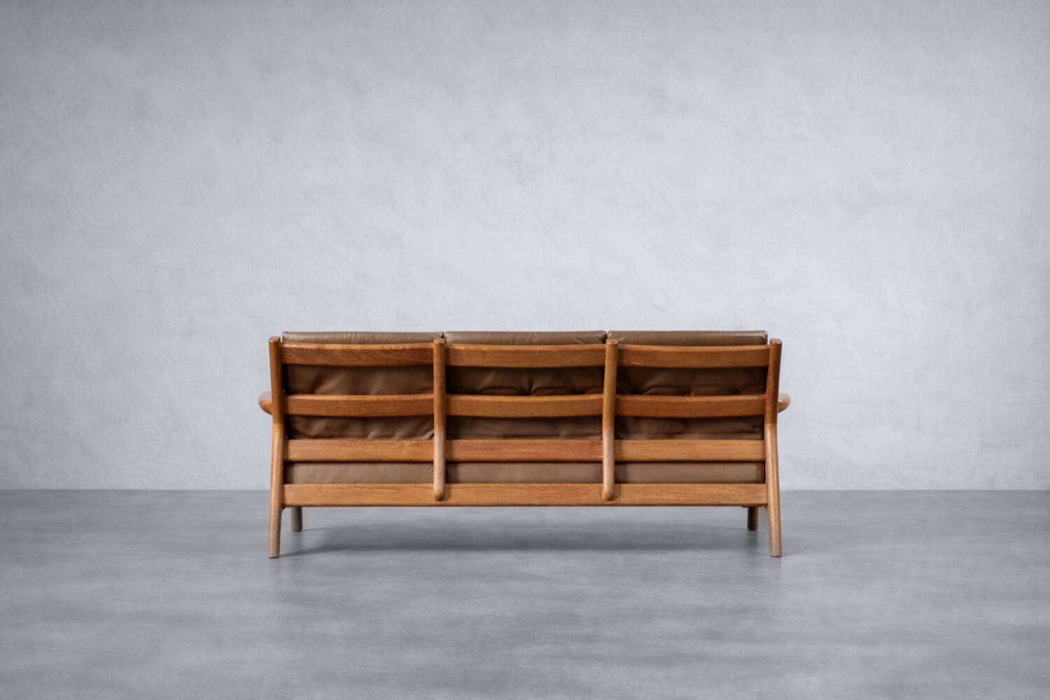 Vintage Mid-Century Danish Modern 3-Seater Brown Leather Sofa by Georg Thams