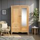 Vintage Parisian hotel wardrobe, blonde oak, 1950s.