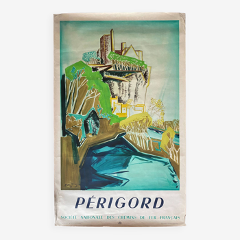 Original tourism poster "Perigord" French Railways 62x100cm 1948