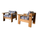pair of pine armchairs, 1970