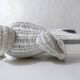 Corbeille à papier grenouille vintage en rotin blanc