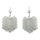 Pair of Mid-Century Murano Bubble Glass chandeliers. Italy 1960s