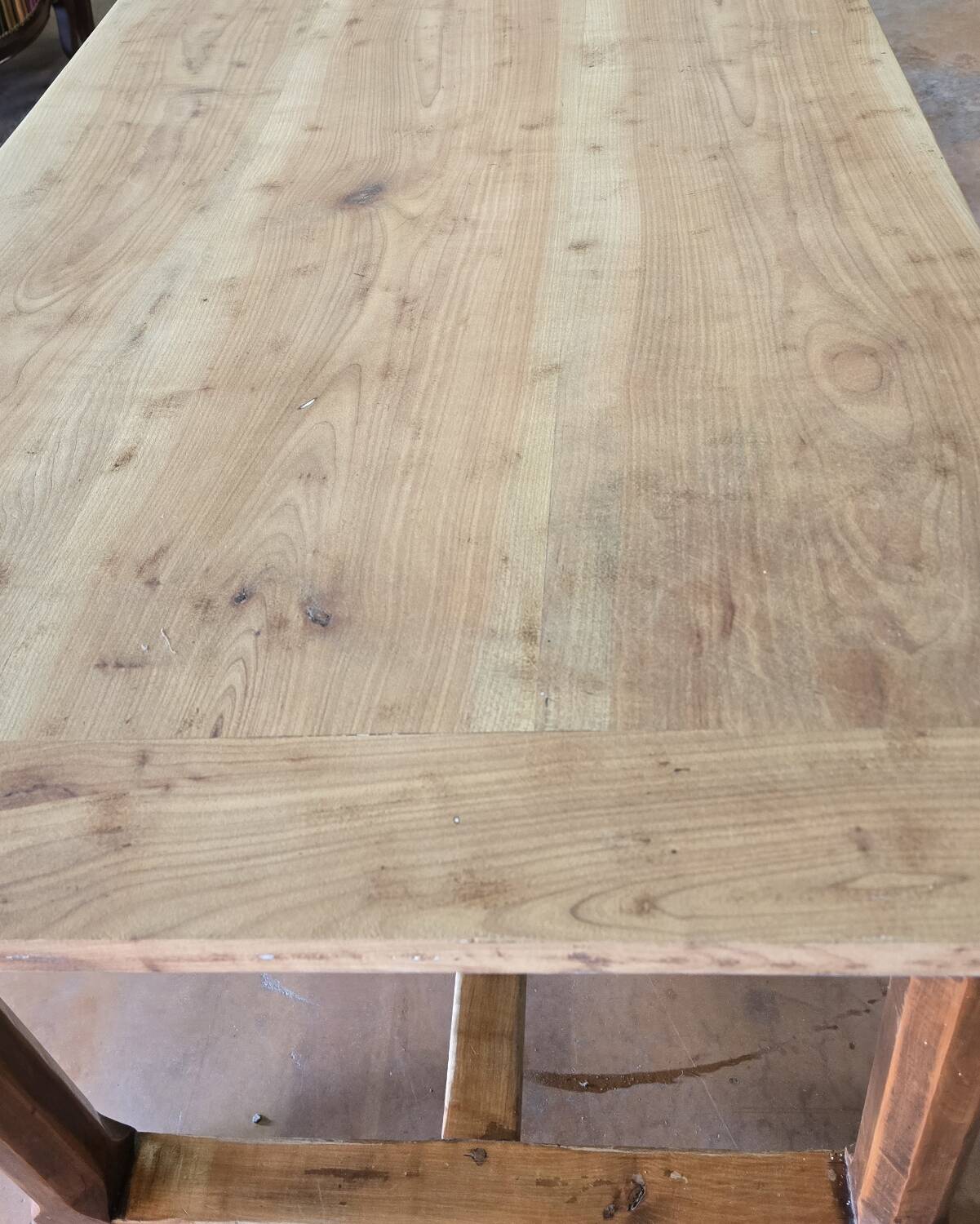 Farm table in solid pine with two drawers – 19th century