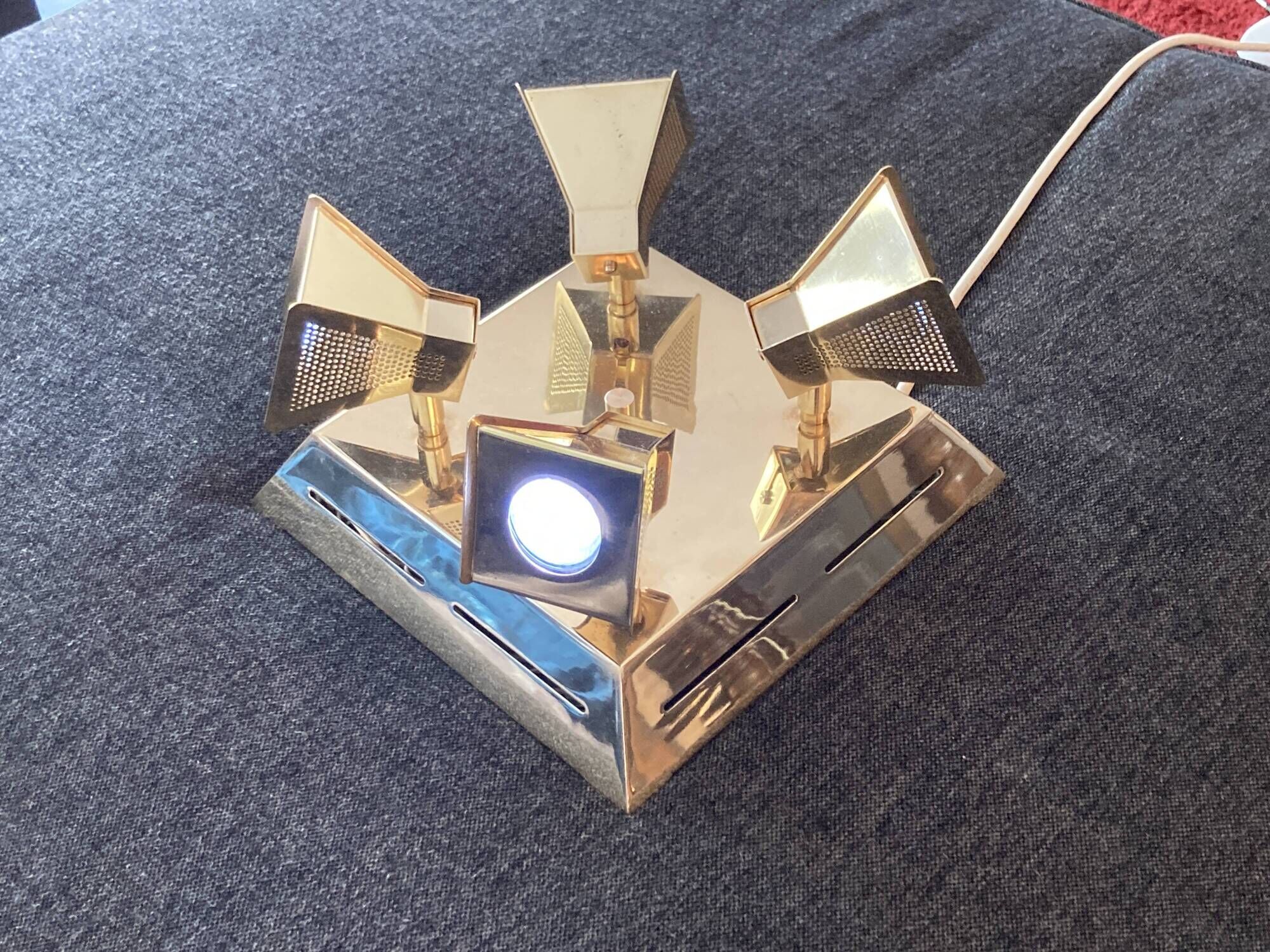 Vintage brass ceiling light OMI – Space Age design from the 1970s