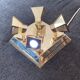 Vintage brass ceiling light OMI – Space Age design from the 1970s
