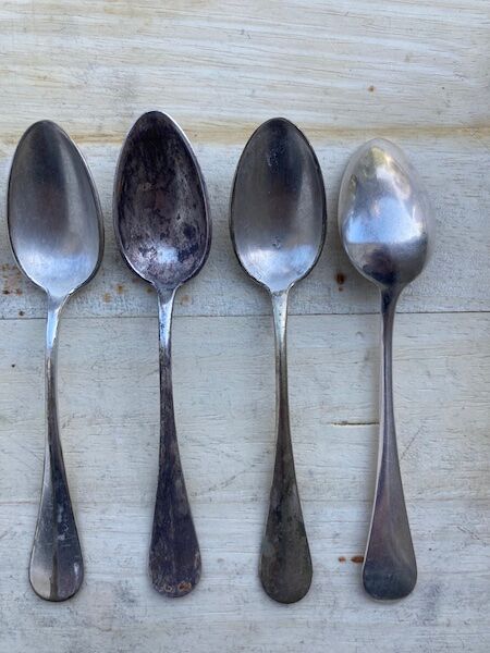 8 silver metal spoons Apollo goldsmith
