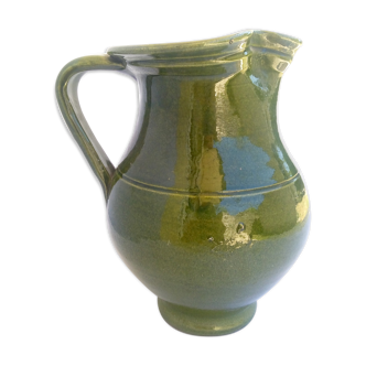 Green ceramic pitcher