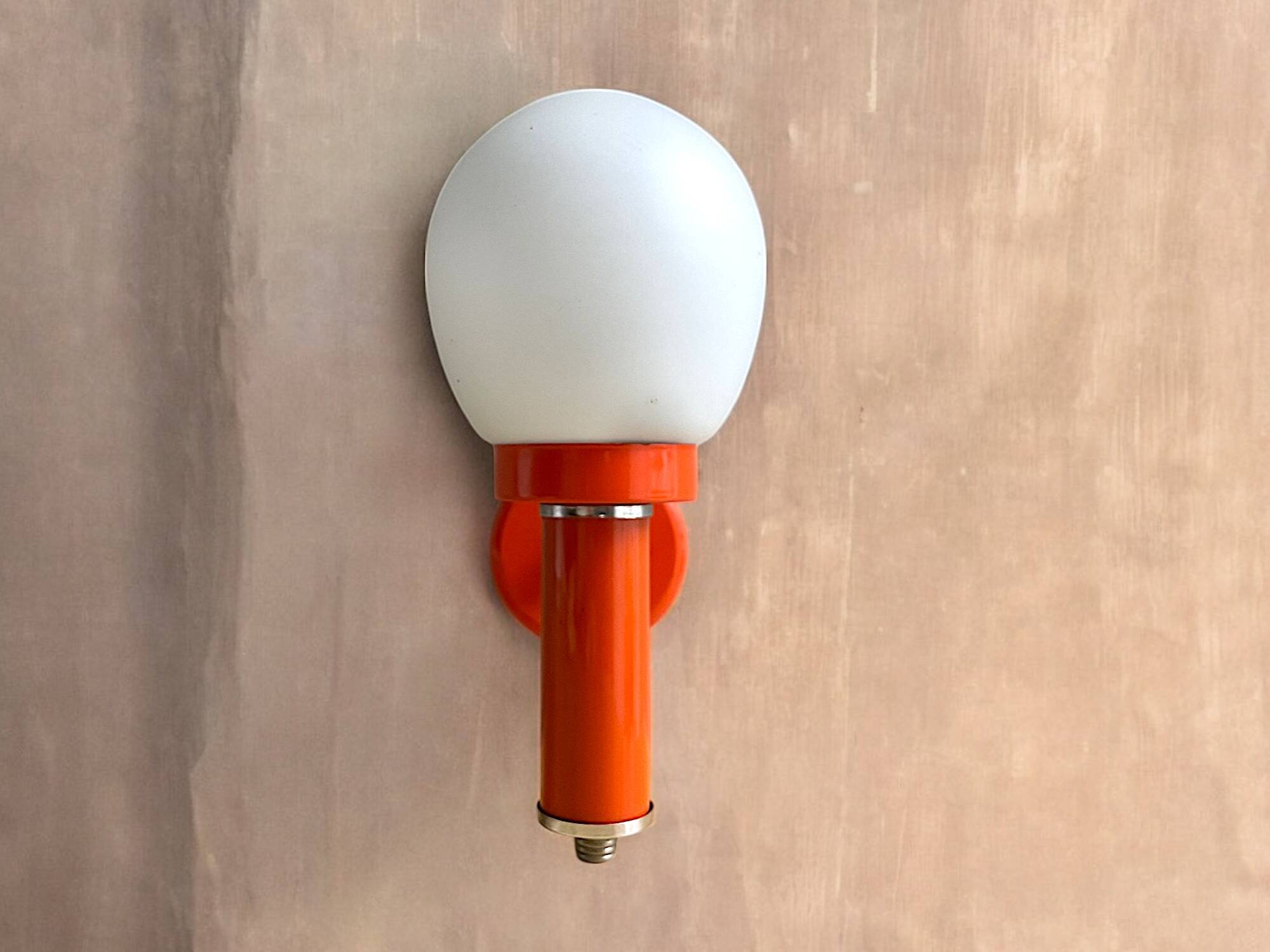 Mid Century orange wall sconce lamp 1970s