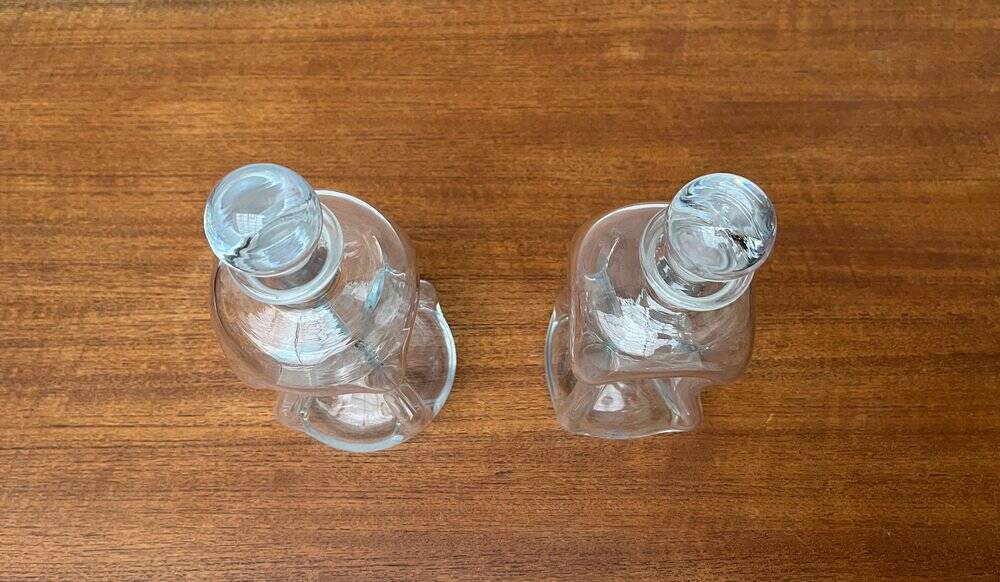 Danish Vintage Kluk Kluk Glass Bottles from Holmegaard, 1970s, Set of 2