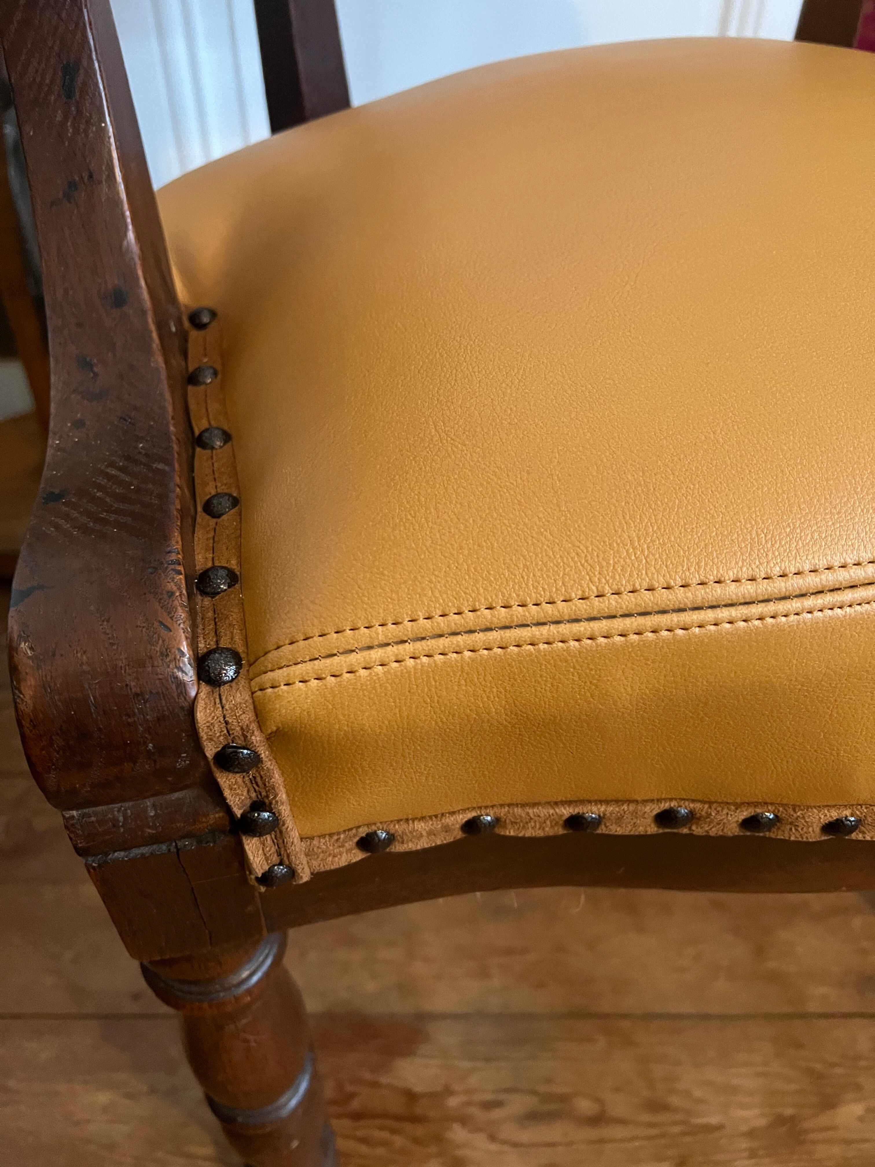 Fauteuil de bureau en chêne XIXeme siècle