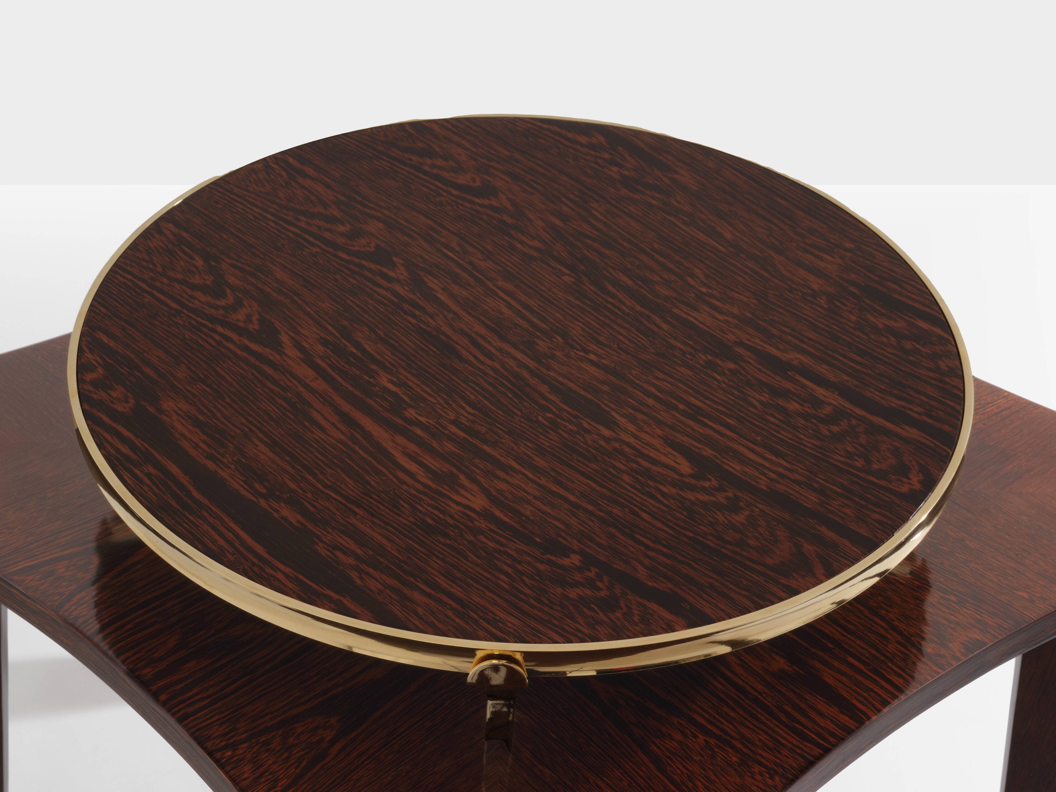 Alberto Pinto paire de tables d’appoint wengé et laiton 1990