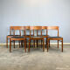 Set of 6 dining chairs by Henning Kjaernulf for Korup Stolefabrik, teak and leather, 1960s.
