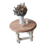Small round table in solid oak