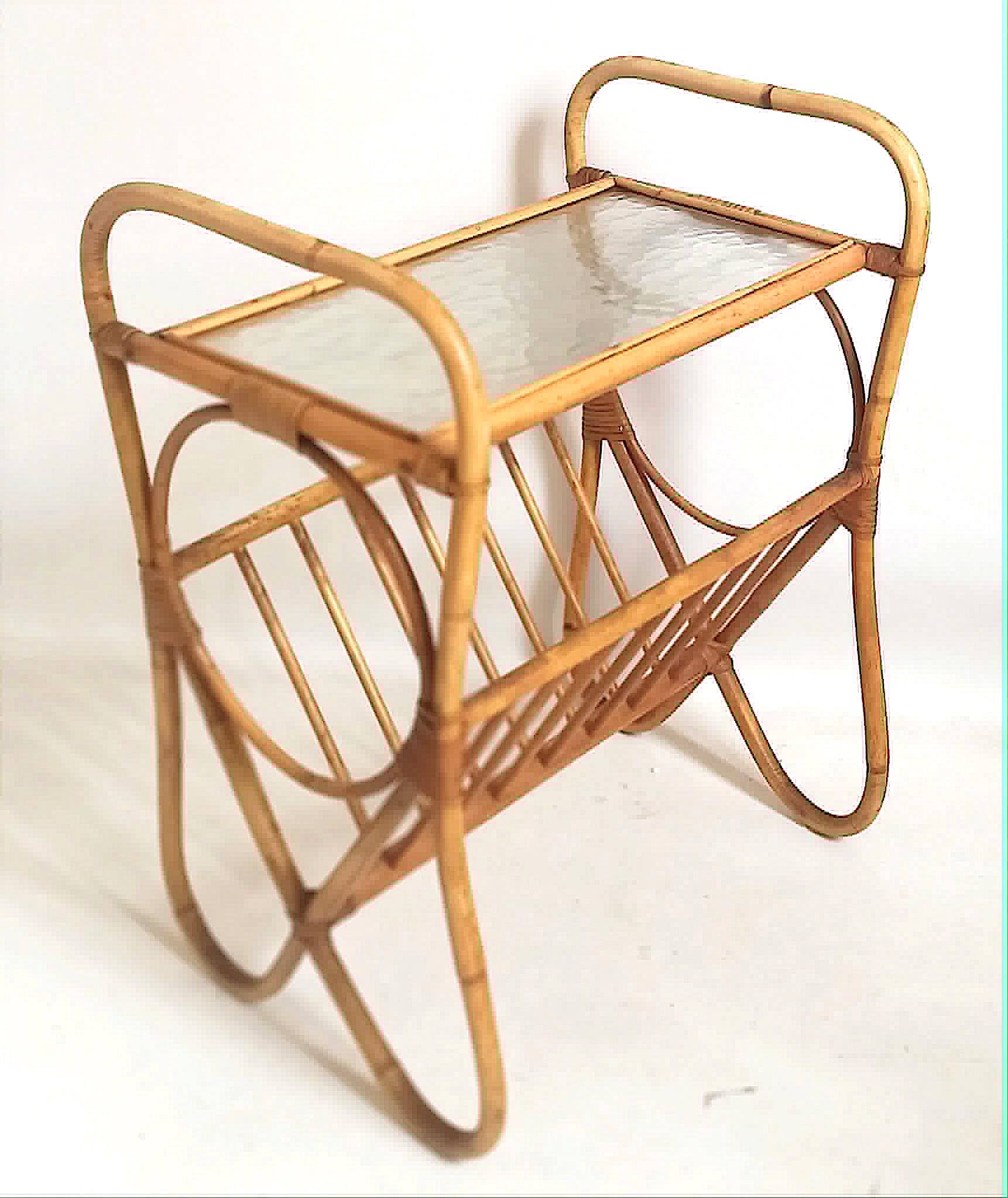 Table d'appoint et porte journaux Anées 60