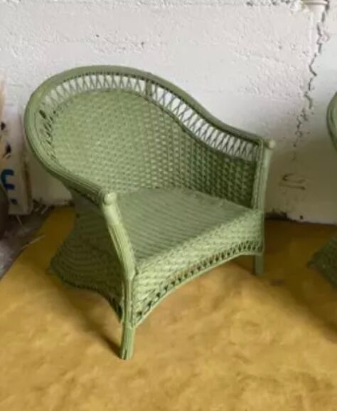 Paire de fauteuils rotin